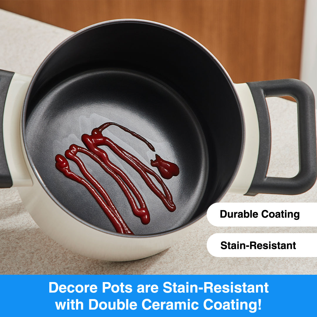 Decore Non Stick Cookware Starter | 20cm Stock Pot, 20cm Low Casserole, 28cm Frying pan