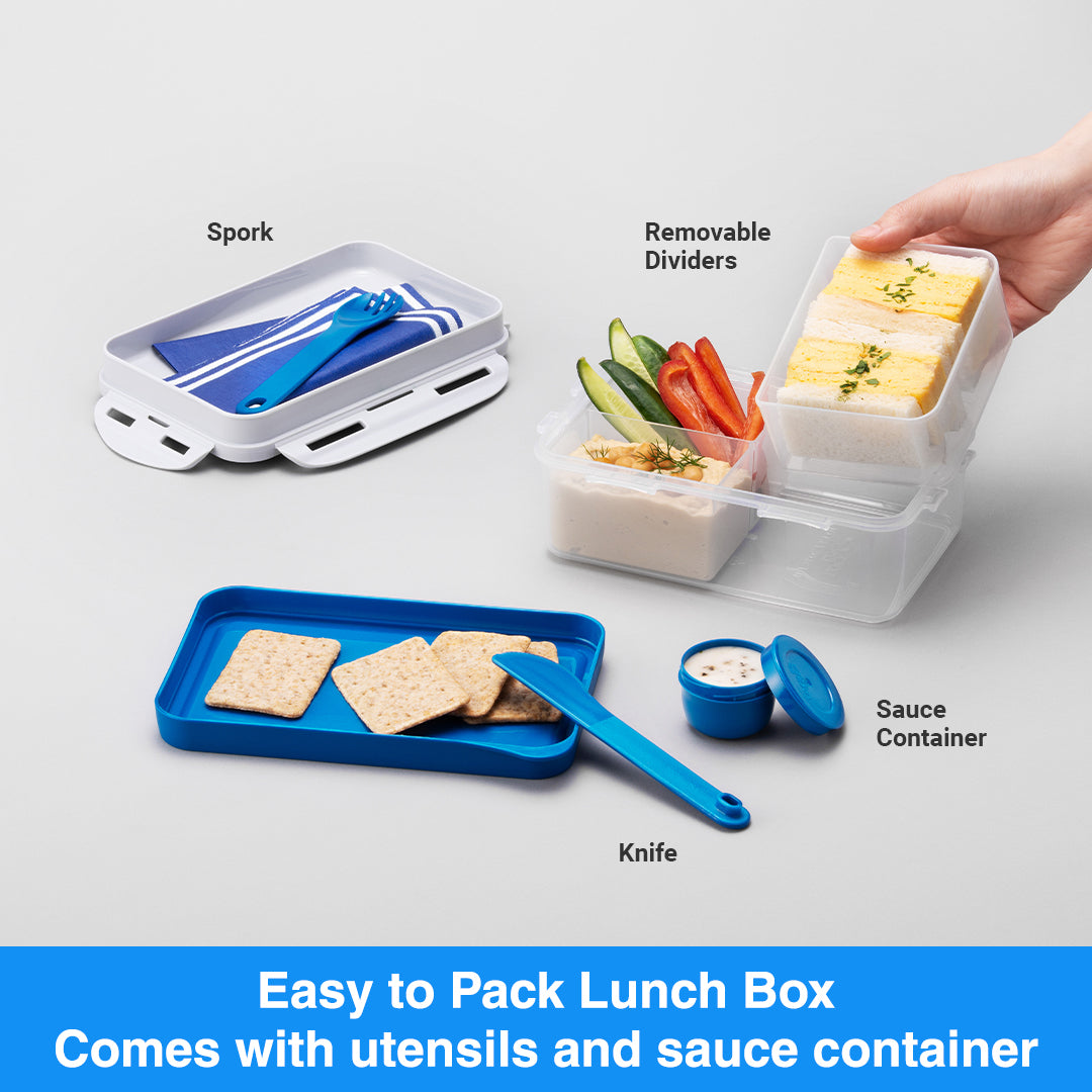 To-Go 3-Section Modern Airtight Lunch Box 1L