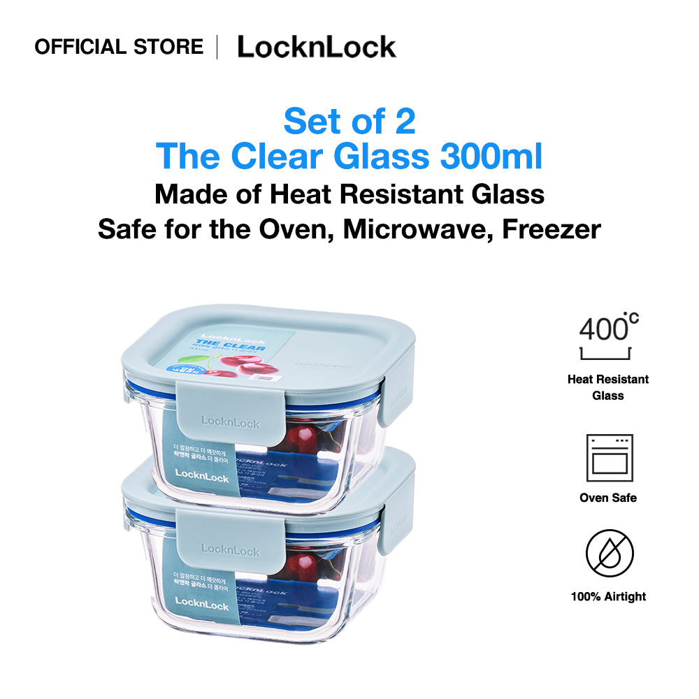 Set of 2 The Clear Glass 300ml (Square)