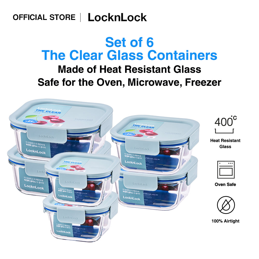 Set of 6 The Clear Glass (Square)