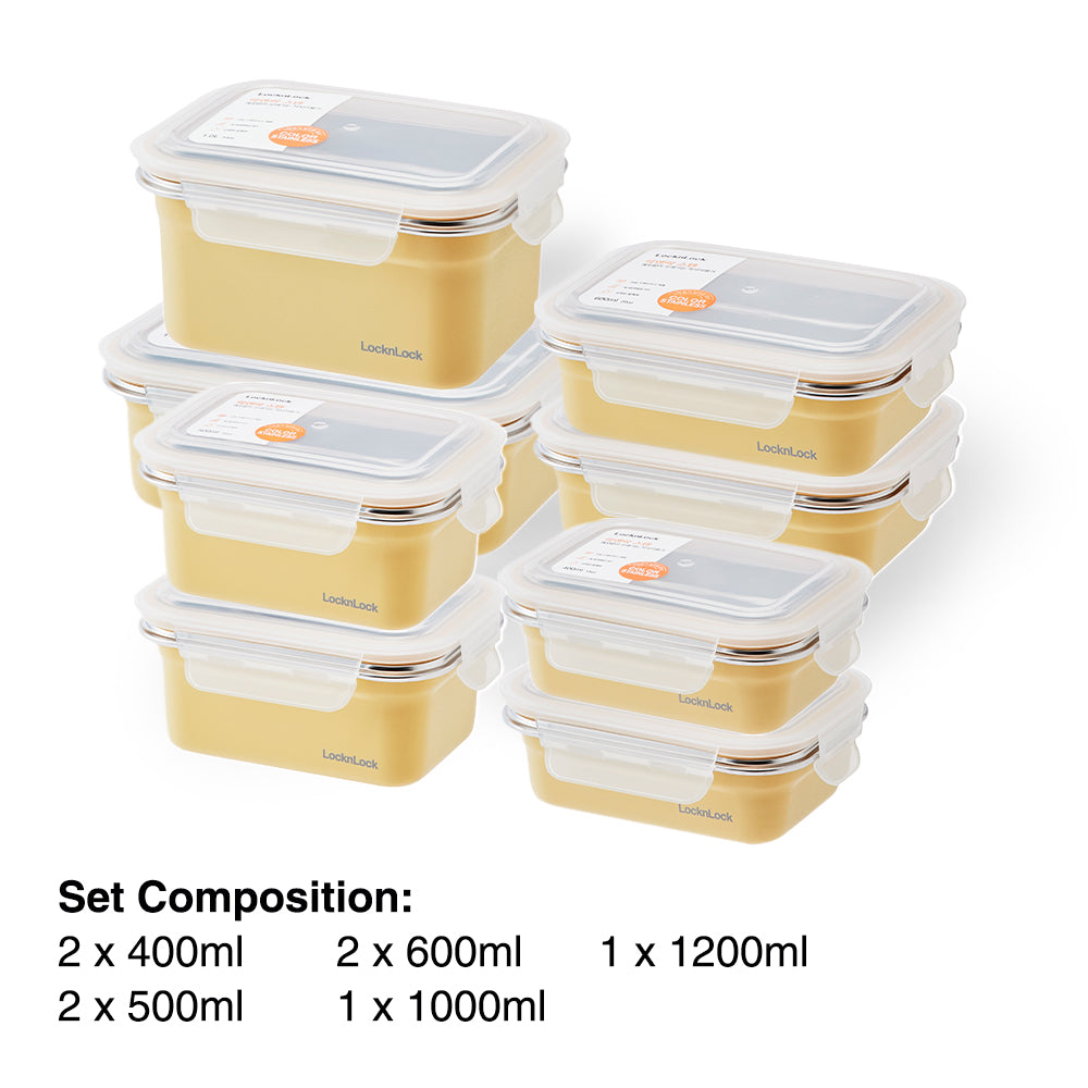 Set of 8 Stainless Gold Container