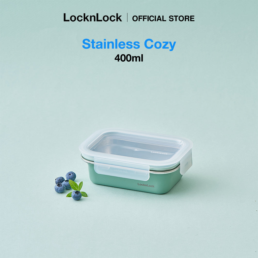 LocknLock Stainless Cozy 400ml | Microwave-Safe Stainless Steel Food Container
