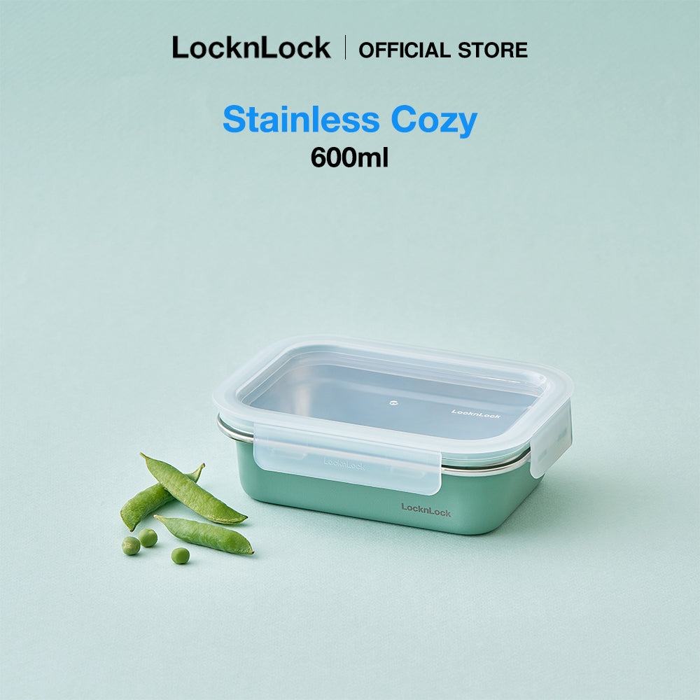 LocknLock Stainless Cozy 600ml | Microwave-Safe Stainless Steel Food Container