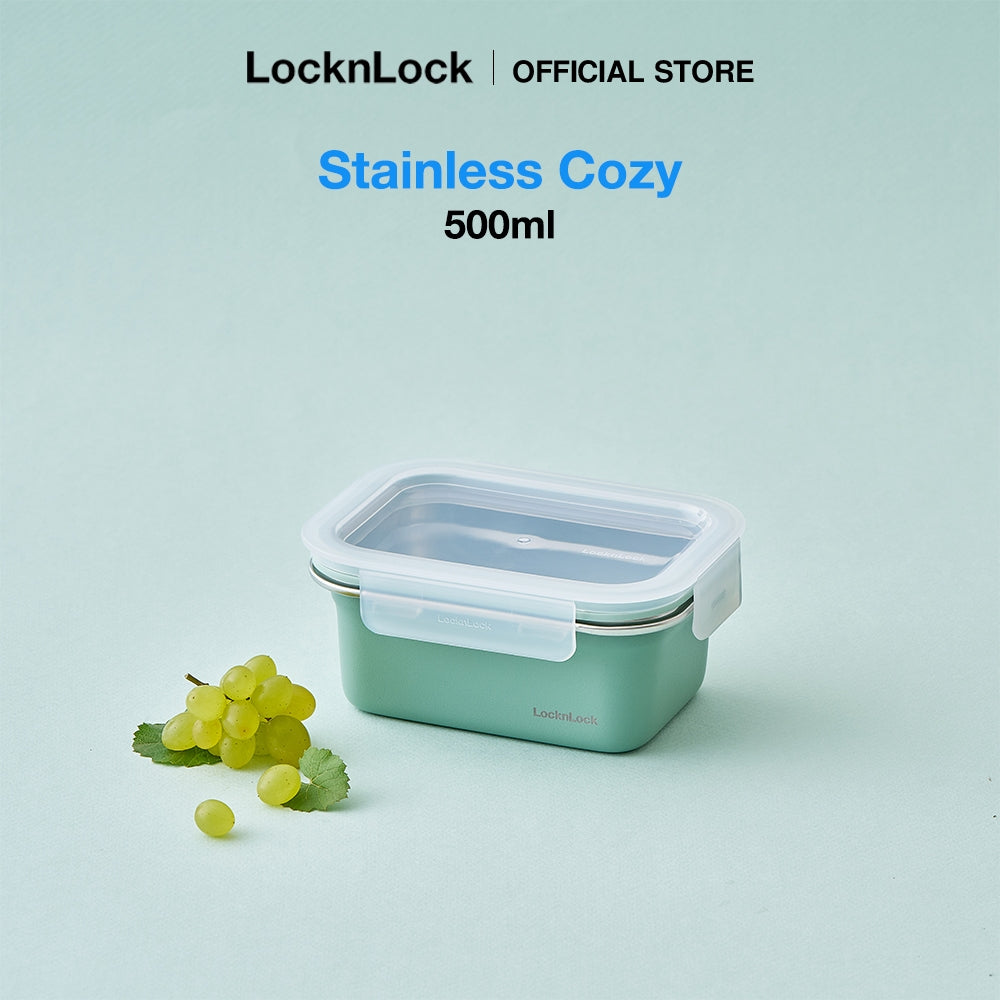 LocknLock Stainless Cozy 500ml | Microwave-Safe Stainless Steel Food Container