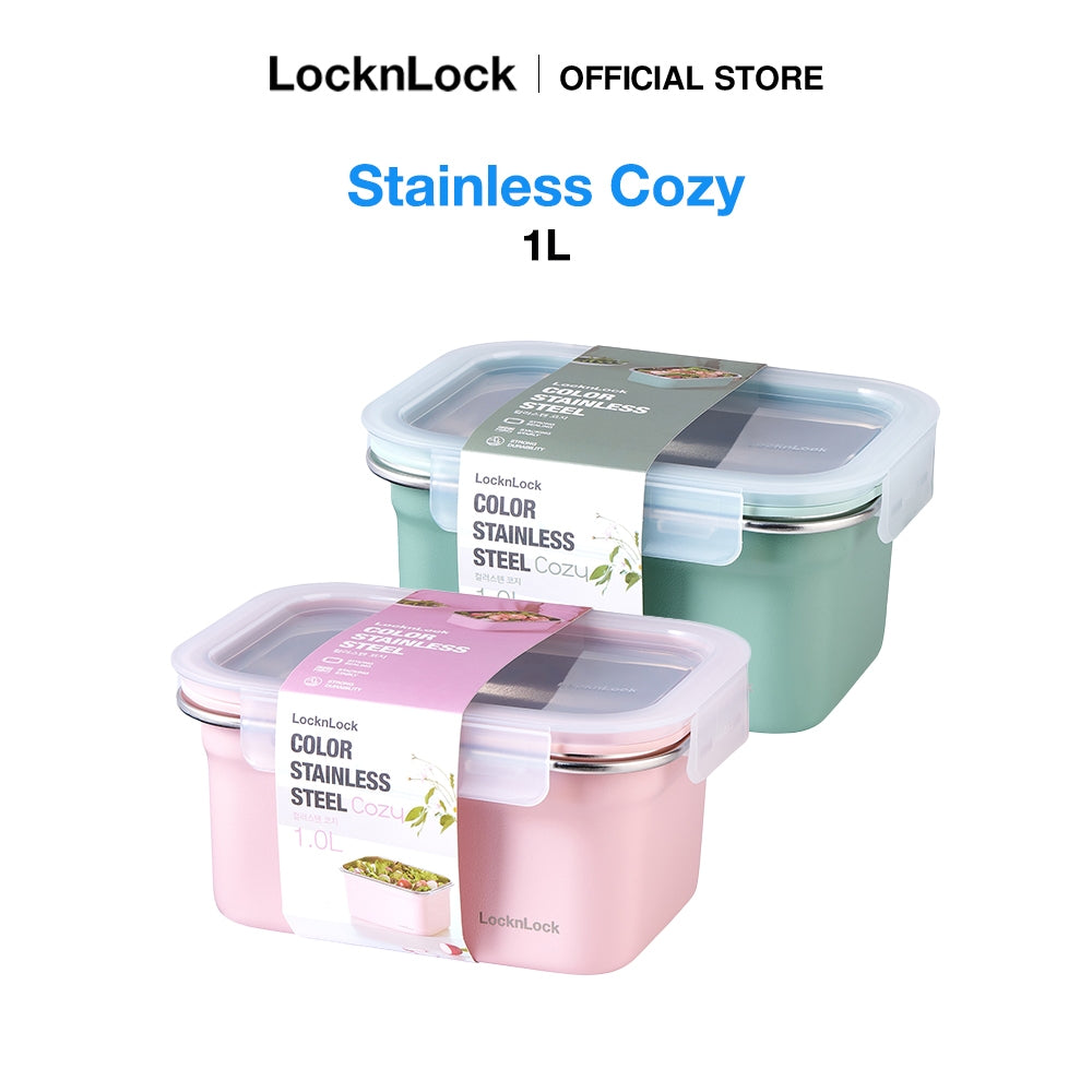 LocknLock Stainless Cozy 1L | Microwave-Safe Stainless Steel Food Container