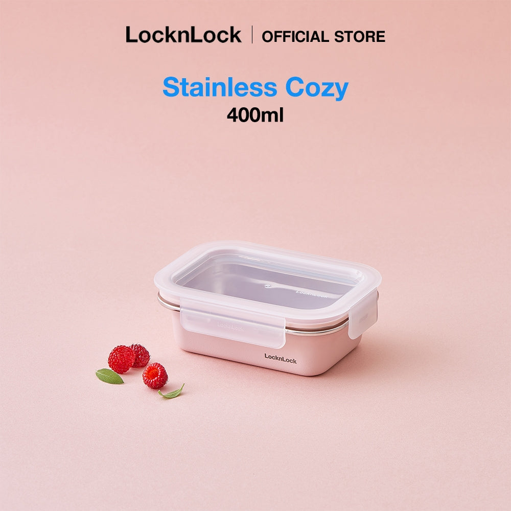LocknLock Stainless Cozy 400ml | Microwave-Safe Stainless Steel Food Container