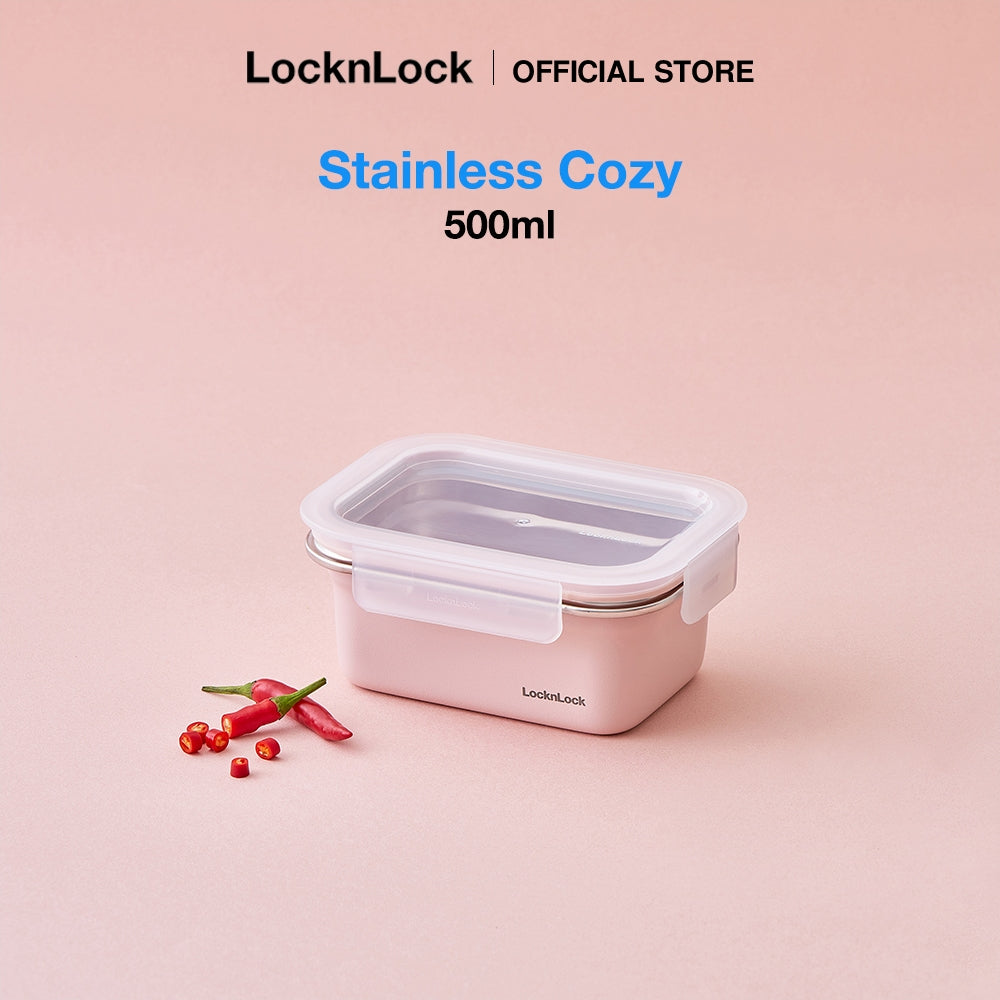 LocknLock Stainless Cozy 500ml | Microwave-Safe Stainless Steel Food Container