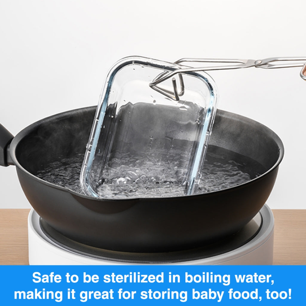 LocknLock Set of 2 The Clear Glass 380ml (Rectangle) Airtight, Oven-Safe Glass