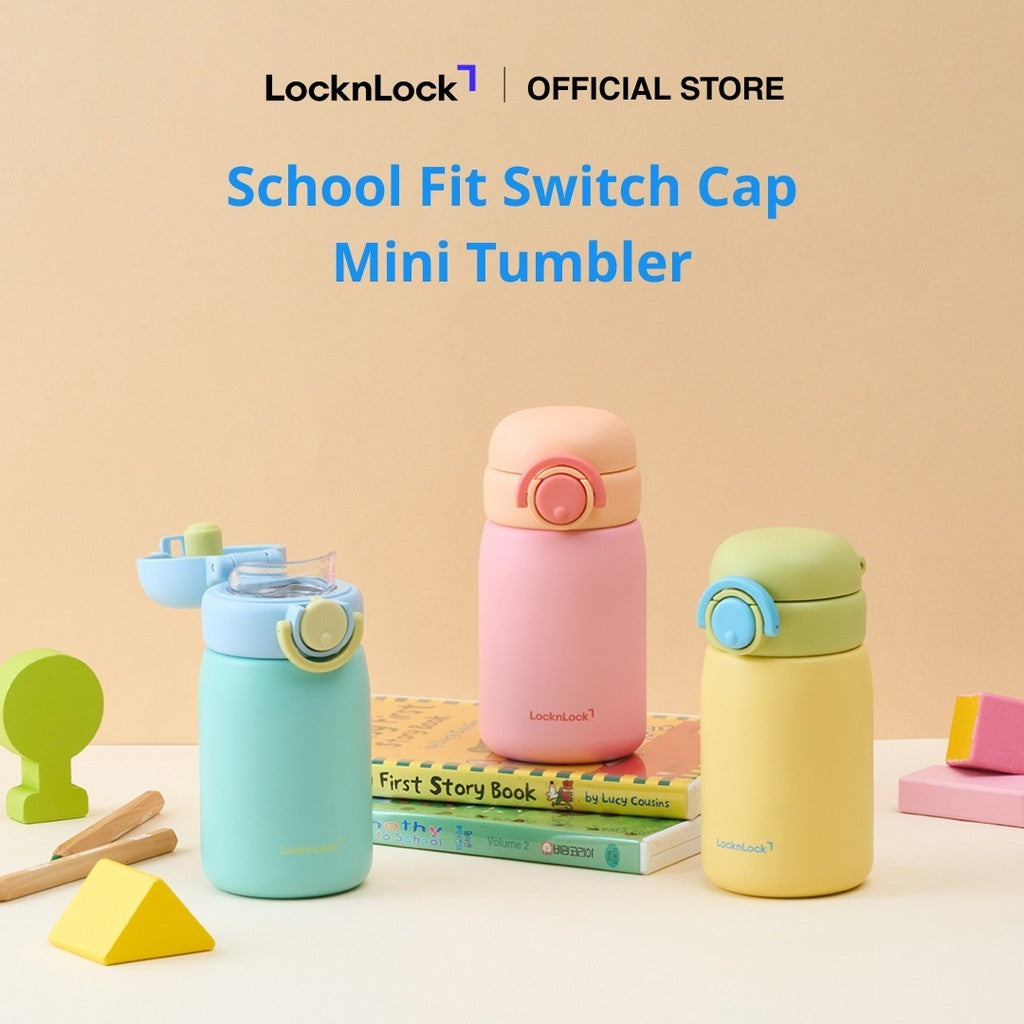 LocknLock School Fit Switch Cap Mini Tumbler 270ml Pink