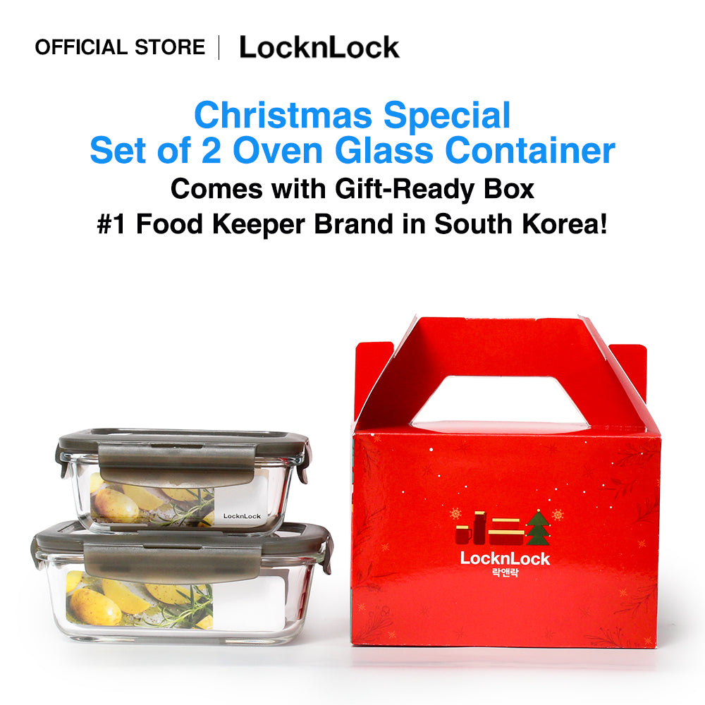 LocknLock 2023 Christmas Glass Container Set with Box
