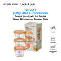 LocknLock Baby Glass Food Container 260ml Set of 3