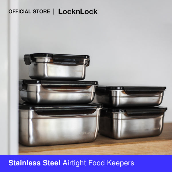 LocknLock Stainless Steel Airtight Food Container Keeper Rectangle