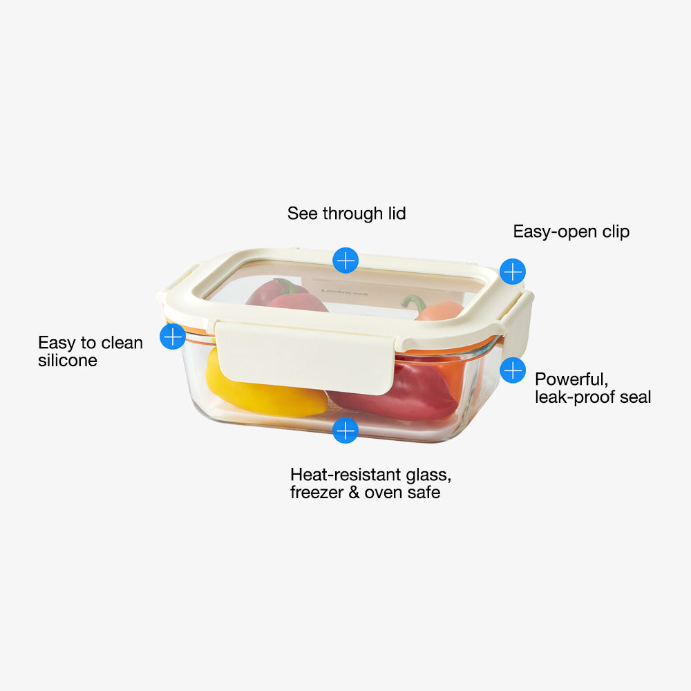 LocknLock The Cube Heat-Resistant Glass Airtight Container 300ml Square
