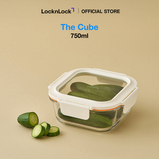 LocknLock The Cube Heat-Resistant Glass Airtight Container 750ml Square