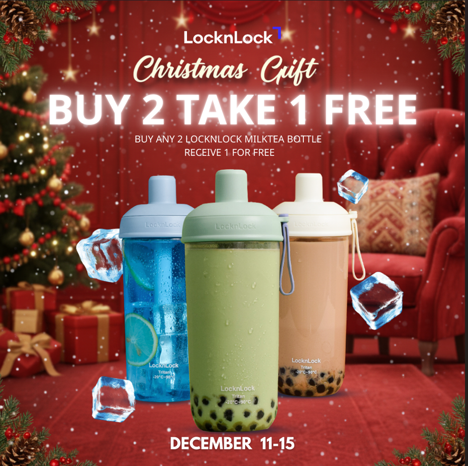 LocknLock Milk Tea Bottle 700ml | With Extra Large Straw for Milk Tea, Smoothies BUY 2 TAKE 1 FREE