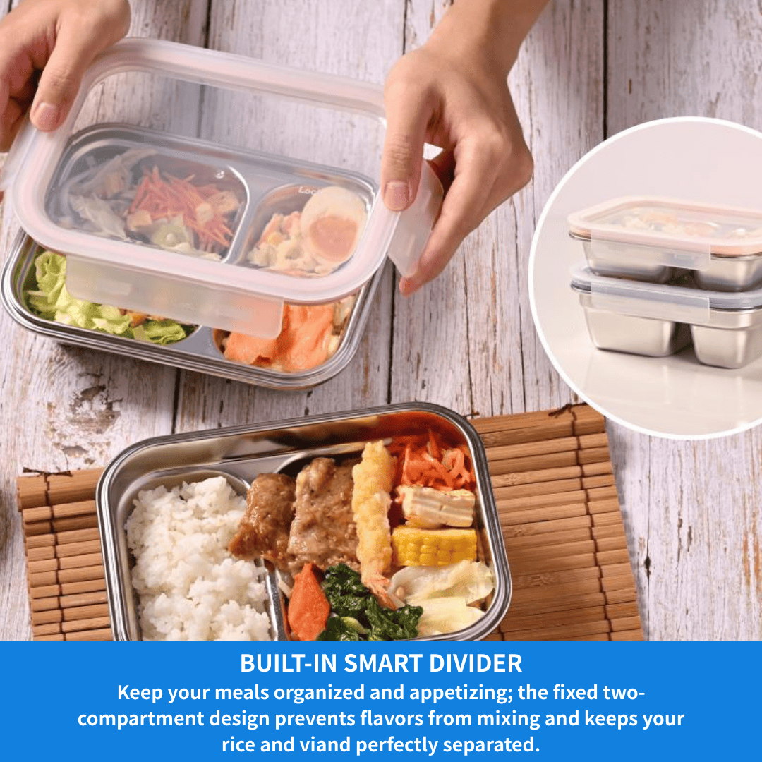 LocknLock Stainless Lunch Box with Divider 1000ml