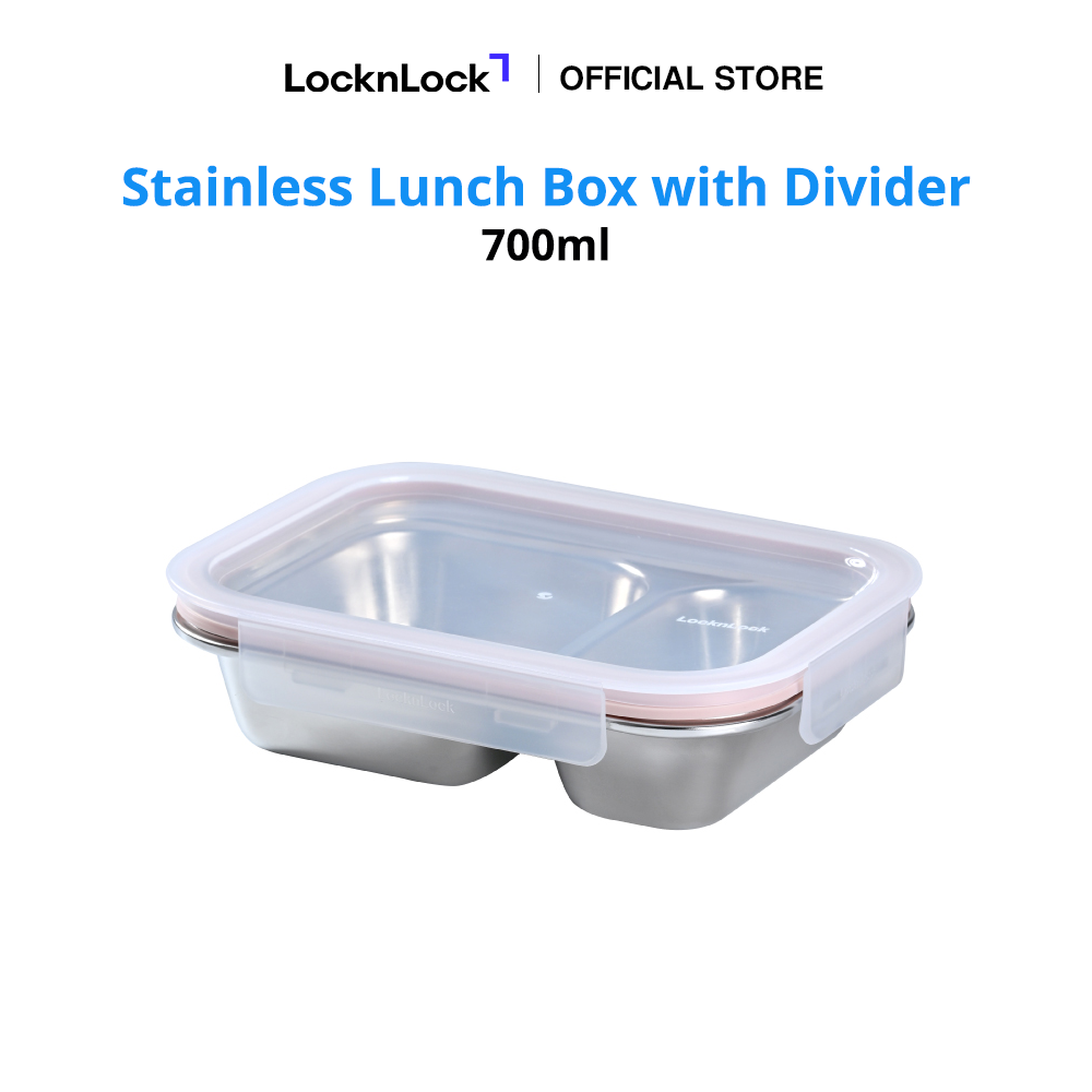 LocknLock Stainless Lunch Box with Divider 700ml