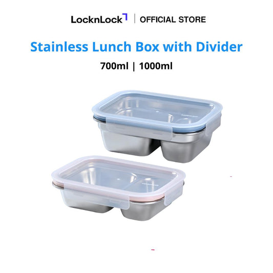 LocknLock Stainless Lunch Box with Divider 1000ml & 700ml Perfect Pairs