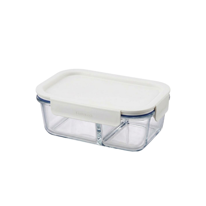 LocknLock The Clear Glass with Divider 1.02L | Airtight, Oven-Safe Glass Containers