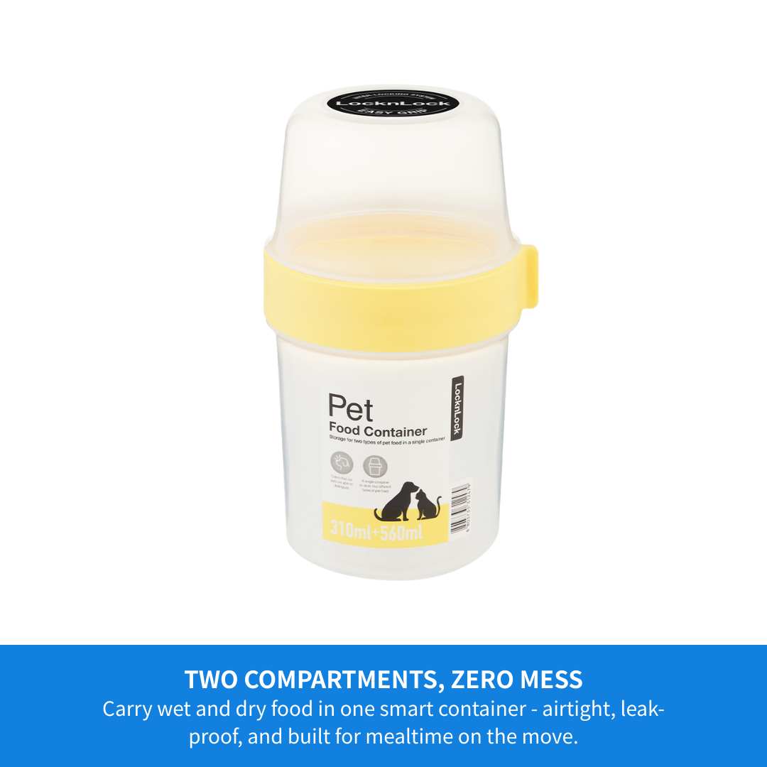 LocknLock for Pets 2-in-1 Pet Food & Treat Container 560+310ml