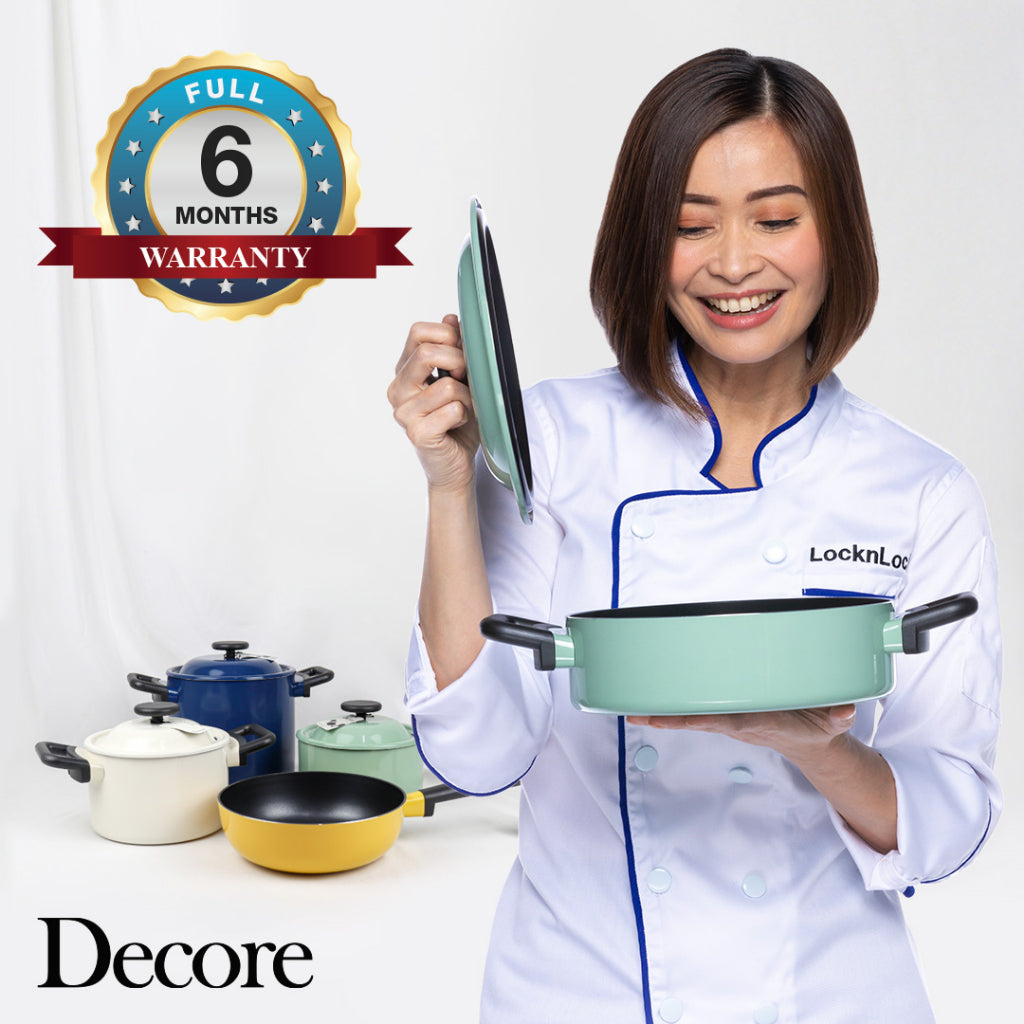 LocknLock Decore Cookware Basic Set of 2 | 18cm Pot + 22cm Wok