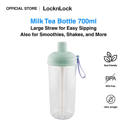 LocknLock Milk Tea Bottle 700ml | With Extra Large Straw for Milk Tea, Smoothies, Shakes, and More ABF792