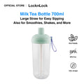 LocknLock Milk Tea Bottle 700ml | With Extra Large Straw for Milk Tea, Smoothies, Shakes, and More ABF792