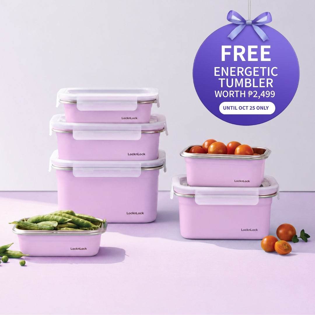 LocknLock Stainless Cozy Lavender 5-Piece Set – Holiday Edition