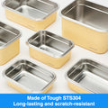 Set of 8 Stainless Gold Container