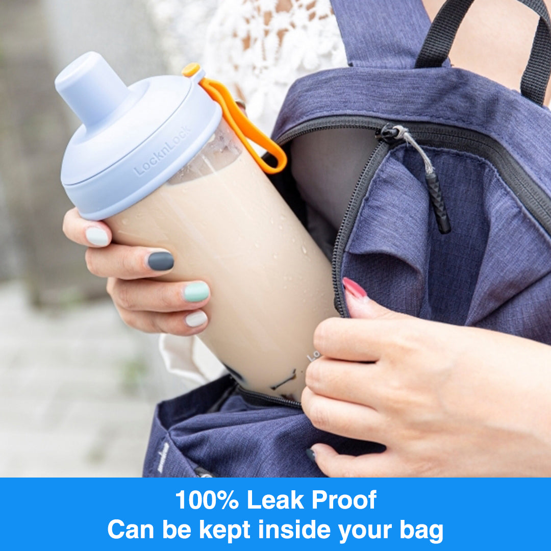 LocknLock Milk Tea Bottle 700ml | With Extra Large Straw for Milk Tea, Smoothies, Shakes, and More ABF792
