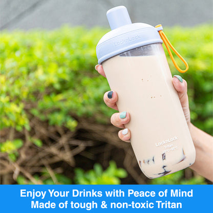 LocknLock Milk Tea Bottle 700ml | With Extra Large Straw for Milk Tea, Smoothies, Shakes, and More ABF792