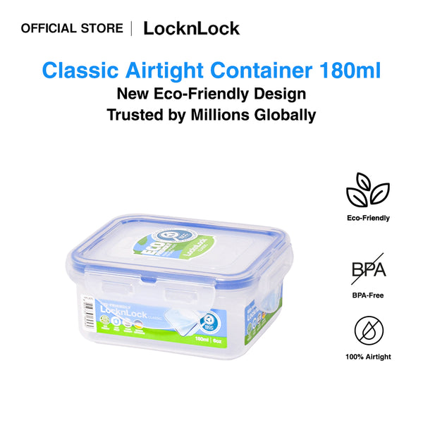 LocknLock Eco-Friendly Classic Airtight Rectangular Food Container 180ml HPL805