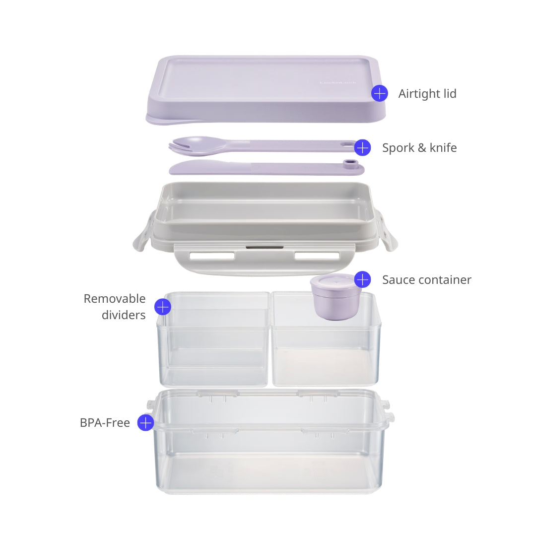 To-Go 3-Section Modern Airtight Lunch Box 1L
