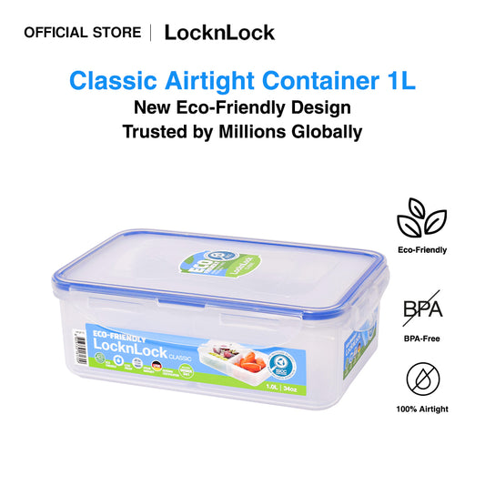 LocknLock Eco-Friendly Classic Airtight Rectangular Food Container 1L HPL817 | Lunch Box