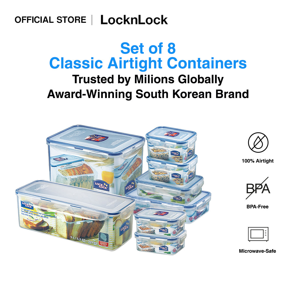 LocknLock Set of 8 Classic Airtight Food Containers