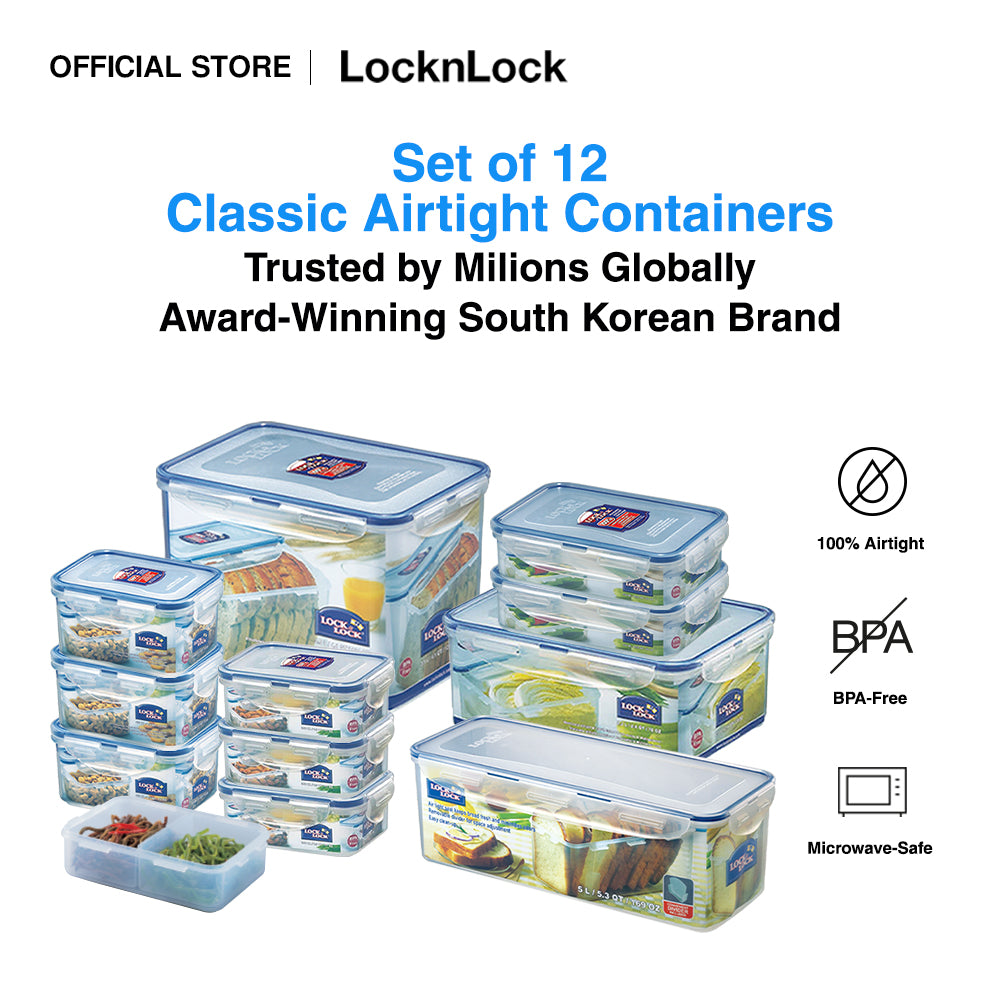 LocknLock Set of 12 Classic Airtight Food Containers