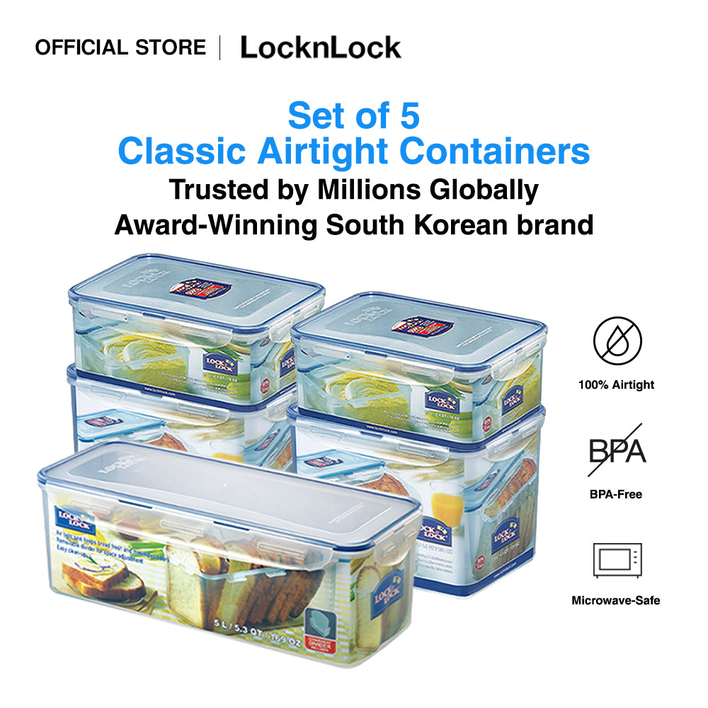 LocknLock Set of 5 Classic Airtight Food Containers