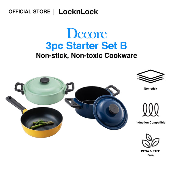 Decore Starter Set B | 20cm Pot + 24cm Low Casserole + 22cm Wok