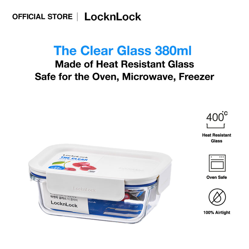 Translucent Glass Rectangular The Clear Glass 380ml (Rectangle) – LocknLock