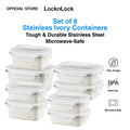 LocknLock Set of 8 Stainless Ivory Container