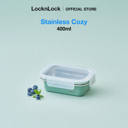 LocknLock Stainless Cozy 400ml | Microwave-Safe Stainless Steel Food Container