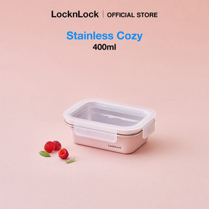 LocknLock Stainless Cozy 400ml | Microwave-Safe Stainless Steel Food Container