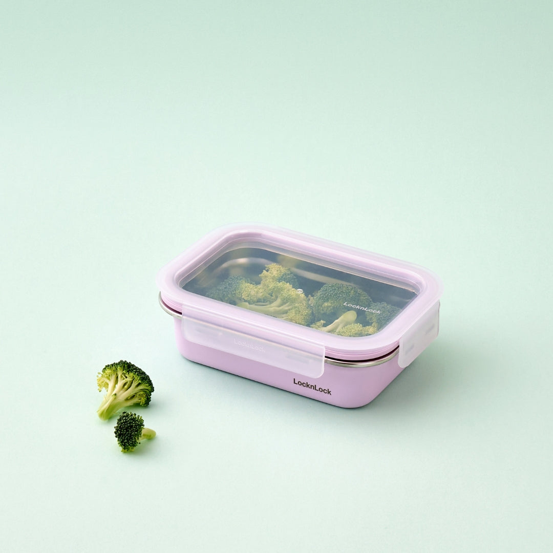 LocknLock Stainless Cozy 600ml | Microwave-Safe Stainless Steel Food Container