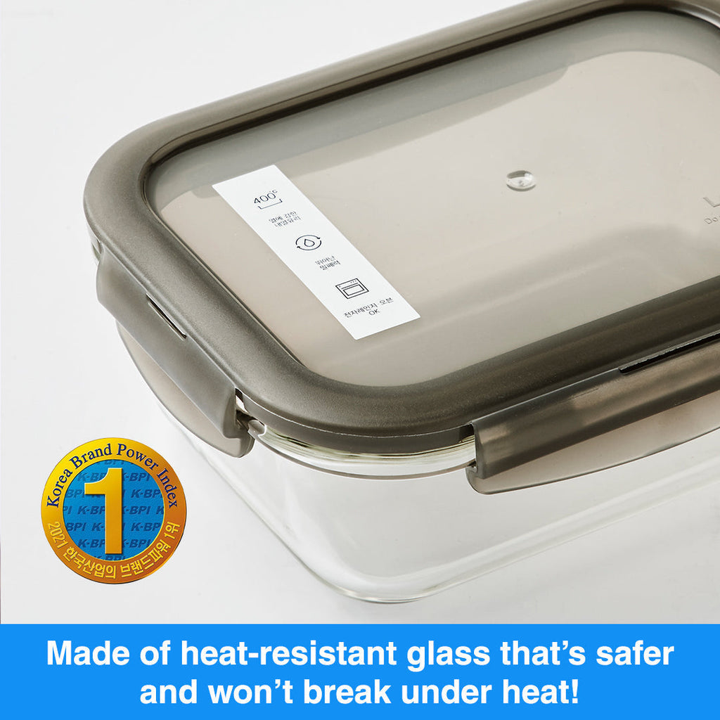 LocknLock Set of 2 650ml Oven Glass Airtight Lunch Box