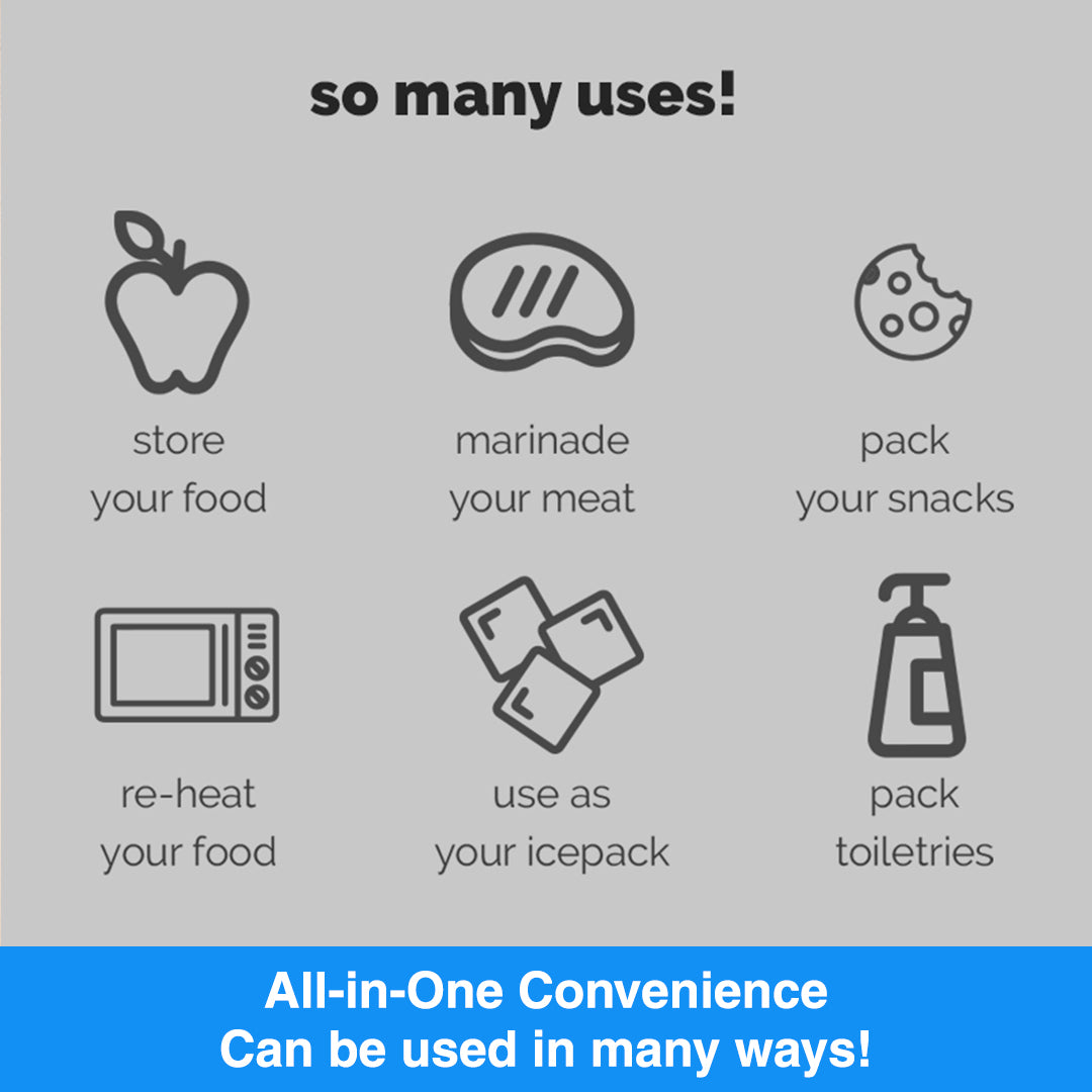 LocknLock Stuff n' Stack Silicone Food Bags | Food Grade, Reusable, Microwave-safe, Dishwasher-Safe, Eco-Friendly 330ml