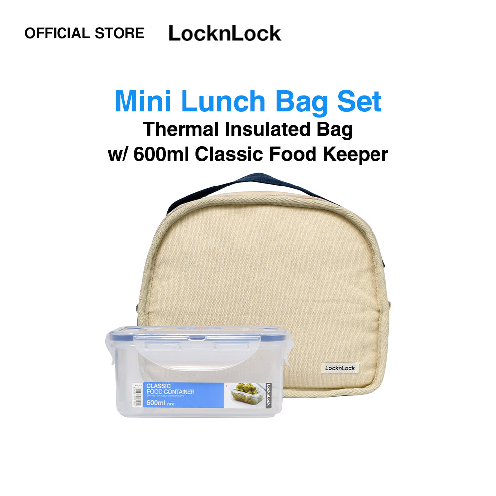 LocknLock Mini Lunch Bag Set with 600ml Airtight Lunch Box