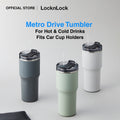 LocknLock Metro Drive Tumbler 650ml for Hot & Cold Drinks | Fits Car Cup Holders, With Straw