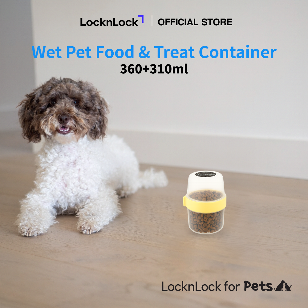 LocknLock for Pets 2-in-1 Pet Food & Treat Container 360+310ml