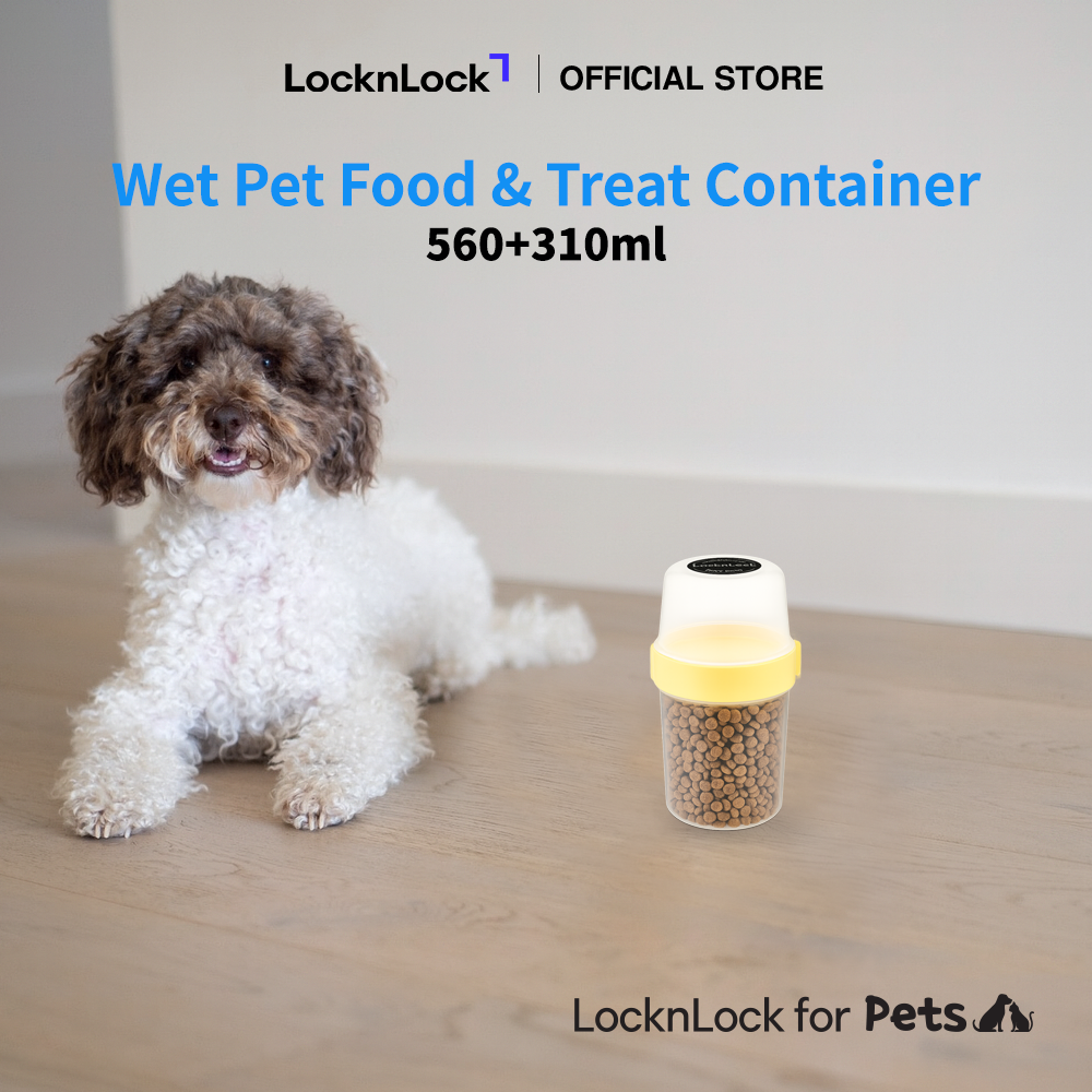 LocknLock for Pets 2-in-1 Pet Food & Treat Container 560+310ml