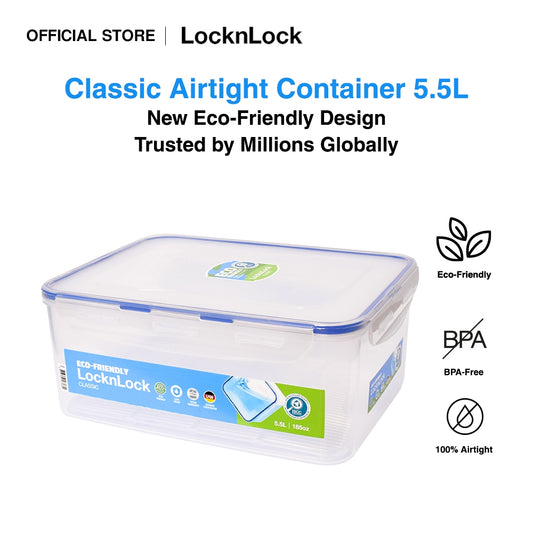 LocknLock Eco-Friendly Classic Airtight Rectangular Food Container 5.5L HPL836